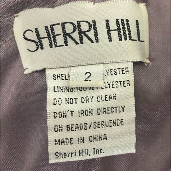 Sherri Hill Purple Sparkle Off Shoulder Formal Dress Prom Fit and Flare Size 2 - Picture 10 of 10